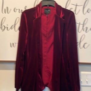 bobi cranberry  velvet blazer jacket